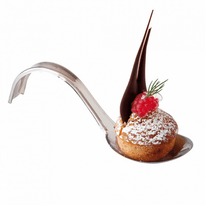 Verrine Cuillère Canton Ligne Métallisée Argent - 13X3.7X3.7 Cm - Carton De 500 Unités - GelatoPro.fr