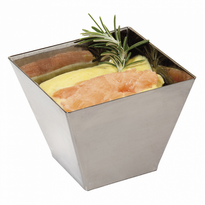 Verrine Pyramide Tronquée Inversée Ligne Métallisée Argent - 60 Ml - Carton De 500 Unités - GelatoPro.fr