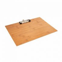 Planche Porte Menu A4 Horizontale En Bambou Avec Clip - Pack De 10 Unités - GelatoPro.fr