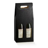 ETUI 2 BOUTEILLES 18X9X34 CM NOIR - CARTON - PACK DE 30