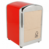 Distributeur Argenté & Rouge Pour Mini Serviettes - GelatoPro.fr