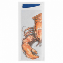 Sachet À Couverts Lobster Et Serviette Soft Bleue - Carton De 250 Unités - GelatoPro.fr
