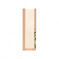 Sac À Pain Ou Baguette Avec Fenêtre Feel Green 14 + 4 X 60 Cm - Pack De 250 Unités - GelatoPro.fr