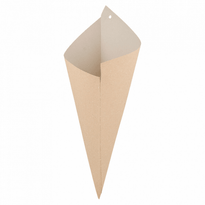 Cornet Kraft 24 X 34 Cm Naturel 400 G Pour Marrons Chauds - Carton De 1000 Unités - GelatoPro.fr