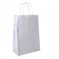 Sac Papier Avec Poignée Ficelle 32 + 16 X 31 Cm Neutre Blanc N° 913 - Carton De 250 Unités - GelatoPro.fr