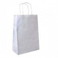Sac Papier Avec Poignée Ficelle 32 + 16 X 43 Cm Neutre Blanc N° 912 - Carton De 250 Unités - GelatoPro.fr