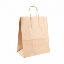 Sac Papier Avec Poignée Ficelle 26 + 14 X 32 Cm Neutre Kraft N° 920 - Carton De 250 Unités - GelatoPro.fr