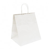 Sac Traiteur Poignée Ficelle 26 + 17 X 24 Cm Neutre Blanc N° 694 - Carton De 250 Unités - GelatoPro.fr