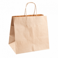 Sac Traiteur Poignée Ficelle 26 + 17 X 24 Cm Neutre Kraft N° 711 - Carton De 250 Unités - GelatoPro.fr