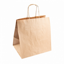 Sac Traiteur Poignée Ficelle 26 + 20 X 27 Cm Neutre Kraft N° 715 - Carton De 250 Unités - GelatoPro.fr