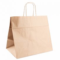 Sac Traiteur Poignée Ficelle 32 + 21 X 28.5 Cm Neutre Kraft N° 719 - Carton De 250 Unités - GelatoPro.fr