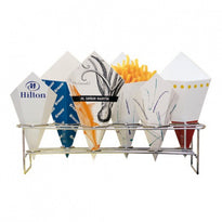 Support Inox 6 Cornets À Frites Ou Churros En Papier Ou En Carton - GelatoPro.fr