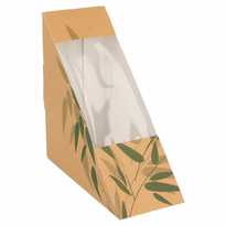 Coque Sandwich Triangle Simple 5.5 Cm En Carton Avec Fenêtre Feel Green N°69 - Carton De 500 U - GelatoPro.fr