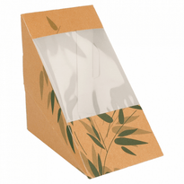 Coque Sandwich Triangle Triple 8.3 Cm En Carton Avec Fenêtre Feel Green N°72 - Carton De 500 Unités - GelatoPro.fr