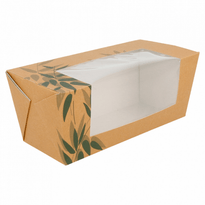 Boite Sandwich En Carton Avec Fenêtre Feel Green N°76 - 18 X 7.7 X 7.7 Cm - Carton De 300 Unités - GelatoPro.fr