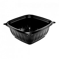 Barquette À Salade Noire Presentabowls 360 Ml - 12.75 X 12.75 X 5.1 Cm - Carton De 504 Unités - GelatoPro.fr