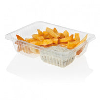 Barquette Avec Compartiment Sauce - 18.5 X 14 X 3.8 Cm - Carton De 900 Unités - GelatoPro.fr