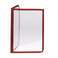 Protège Menu Format A4 Transparent Avec Bordure Bordeaux 4 Pages Visibles - GelatoPro.fr