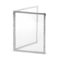 Protège Menu Format A5 Transparent Avec Bordure Argent 4 Pages Visibles - GelatoPro.fr