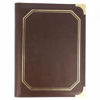 Protège Menu Marron Simili Cuir Format A5 - GelatoPro.fr