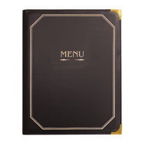 Protège Menu Au Format A4 Marron En Simili Cuir - GelatoPro.fr