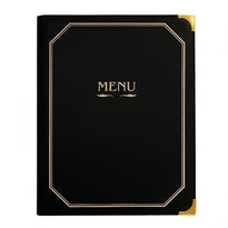 Protège Menu Au Format A4 Noir En Simili Cuir - GelatoPro.fr