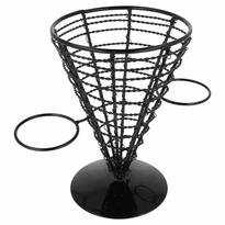 Cône Époxy Présentation Frites Ou Autres - Support 2 Pots - Diam 12.8X18(H)Cm - Pack De 6 - GelatoPro.fr