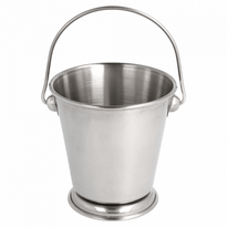 Mini Seau De Présentation Inox Pour Frites Ou Autres -  Diam - 12X12(H)Cm - Pack De 12 - GelatoPro.fr
