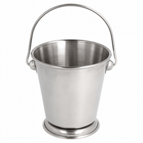 Mini Seau De Présentation Inox Pour Frites Ou Autres -  Diam - 9X9(H)Cm - Pack De 12 - GelatoPro.fr