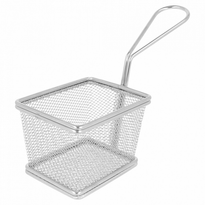 Mini Friteuse 1 Portion De Présentation Inox Pour Frites Ou Autres - 10X9X6(H)Cm - Pack De 6 - GelatoPro.fr