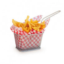 Mini Friteuse Inox Carrée Pour Frites Ou Autres - 10X10X7.5(H)Cm - Pack De 6 - GelatoPro.fr