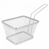 Mini Friteuse Inox 2 Portions Pour Frites Ou Autres - 13X11X8(H)Cm - Pack De 6 - GelatoPro.fr