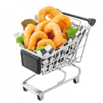 Mini Caddie Acier Chromé Pour Frites Ou Autres - 13X13.5X9.5(H)Cm - Pack De 6 - GelatoPro.fr