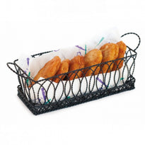 Corbeille Allongée Acier Sandwichs, Burgers,...- 21X8X7(H)Cm  Pack De 6 - GelatoPro.fr