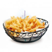Corbeille Ronde En Fer Forgé Pour Frites Ou Autres- 25.2X7.6(H)Cm  Pack De 6 - GelatoPro.fr