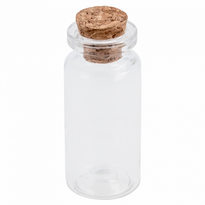 Flacon En  Plastique Pet Avec Bouchon En Liège - 20 Ml - Diam 2.1X4.9 (H)Cm -  Pack De 100 - GelatoPro.fr
