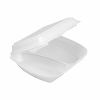 Coque 2 Compartiments En Pse Blanc 24 X 21 X 7 Cm - Carton De 200 Unités - GelatoPro.fr