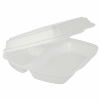 Coque 3 Compartiments En Pse Blanc 24 X 21 X 7 Cm - Carton De 200 Unités - GelatoPro.fr