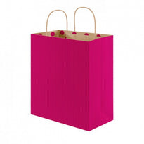 Sac Papier Avec Anse 26+14X32Cm - Framboise -  Kraft Vergé 80G/M2 - Carton De 250 - GelatoPro.fr
