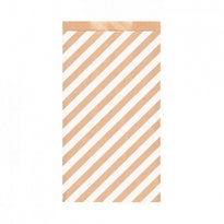 Sachet Plat 19+8X35Cm Hachuré Kraft - Kraft Vergé 60/M2 -  Pack De 250 - GelatoPro.fr