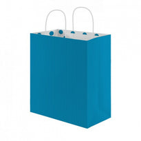 Sac Papier Avec Anse 26+14X32Cm- Turquoise - Kraft Vergé 80G/M2 - Carton De 250 - GelatoPro.fr