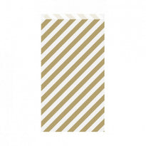 Sachet Plat 19+8X35Cm - Hachuré Or - Cellulose 60/M2 -  Pack De 250 - GelatoPro.fr