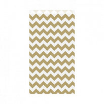 Sachet Plat 19+8X35Cm - Zig Zag Or - Cellulose 60/M2 Pack De 250 - GelatoPro.fr