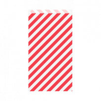 Sachet Plat 19+8X35Cm - Hachuré Rouge - Cellulose 60G/M2-  Pack De 250 - GelatoPro.fr
