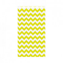 Sachet Plat 19+8X35Cm - Zig Zag Citron - Cellulose 60G/M2-  Pack De 250 - GelatoPro.fr