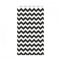 Sachet Plat 19+8X35Cm - Zig Zag Noir - Cellulose 60/M2 -  Pack De 250 - GelatoPro.fr