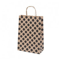 Sac Sos Avec Anse 20+10X29Cm Pois Noir - Kraft 80G/M2-  Pack De 250 - GelatoPro.fr
