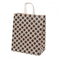 Sac Sos Avec Anse 26+14X32Cm Pois Noir - Kraft 80G/M2-  Pack De 250 - GelatoPro.fr