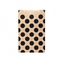 Sachet Plat 12+5X18Cm Pois Noir - Kraft 60G/M2-  Pack De 250 - GelatoPro.fr