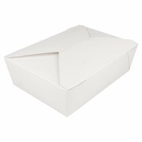 Boite Américaine En Carton Pour Plats Cuisinés Blanche 1980 Ml - Carton De 200 Unités - GelatoPro.fr